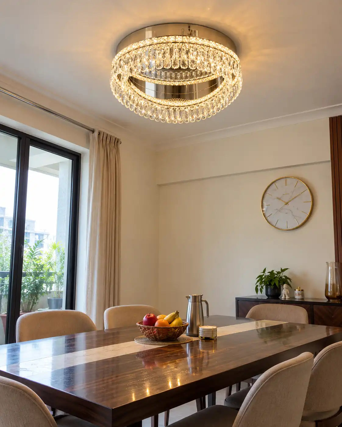 Opaline Crystal Ring Ceiling Light