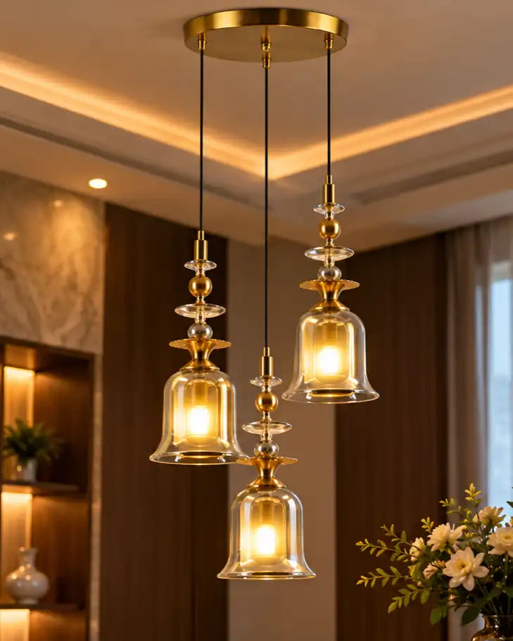 Bellavique Triad Glow Pendant Light - Smoke