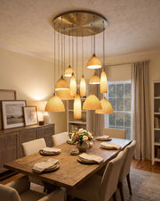 Pleated Shade Cluster Chandelier - 12 Lights