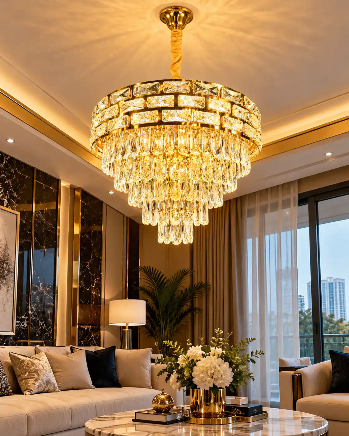 Prismelle Crystal Tier Chandelier