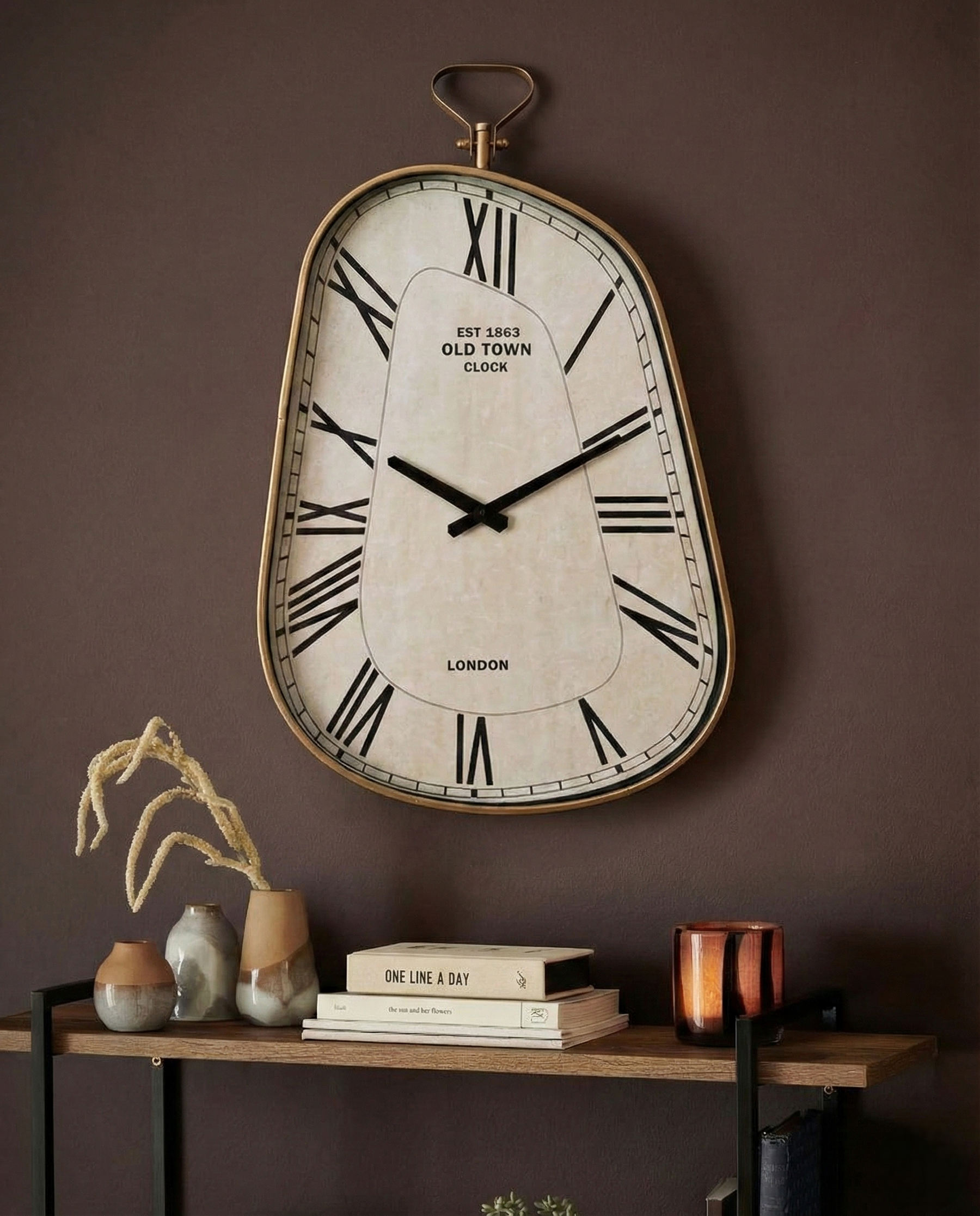 Vintage Curve Wall Clock - Gold 