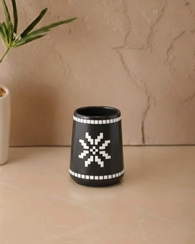 Monochrome Mosaic 4-Piece Bath Set - Grey 