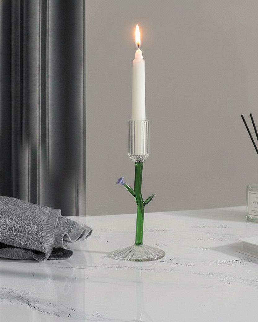 Botanical Stem Glass Candle Stand 