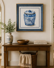 Blue & White Framed Wall Art - 12"x12"