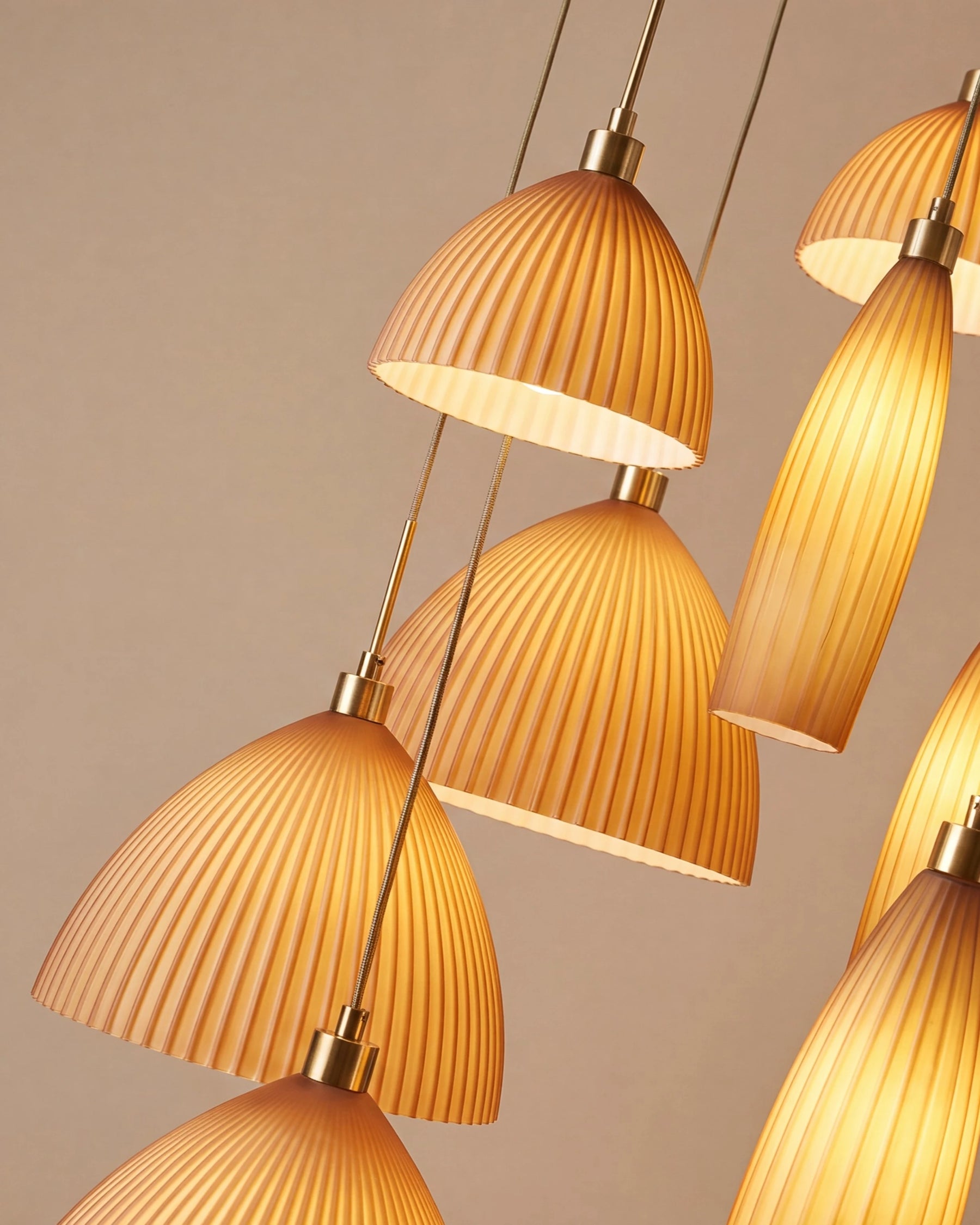 Pleated Shade Cluster Chandelier 