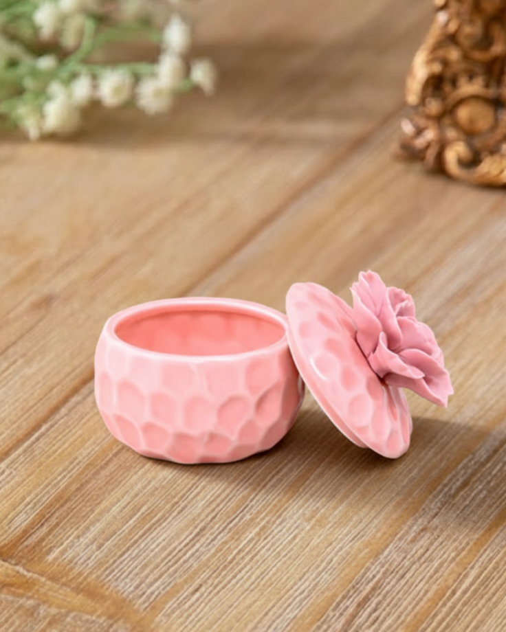 Pink Peony Trinket Keeper