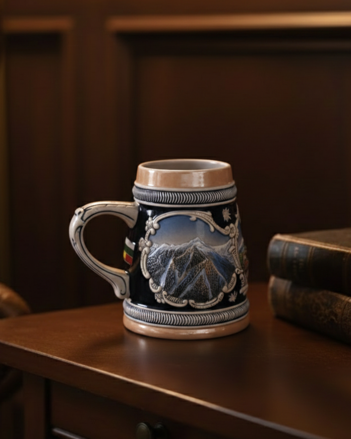 Alpine Mountain Vintage Stein Beer Mug 