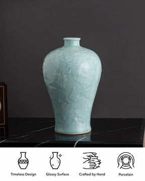 Celadon Blue Bulbous Vase