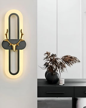 Oval Shaped Dear LED Wall Light - Black - The Decor Kart 