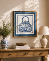 Blue & White Framed Wall art - 12"x12" 