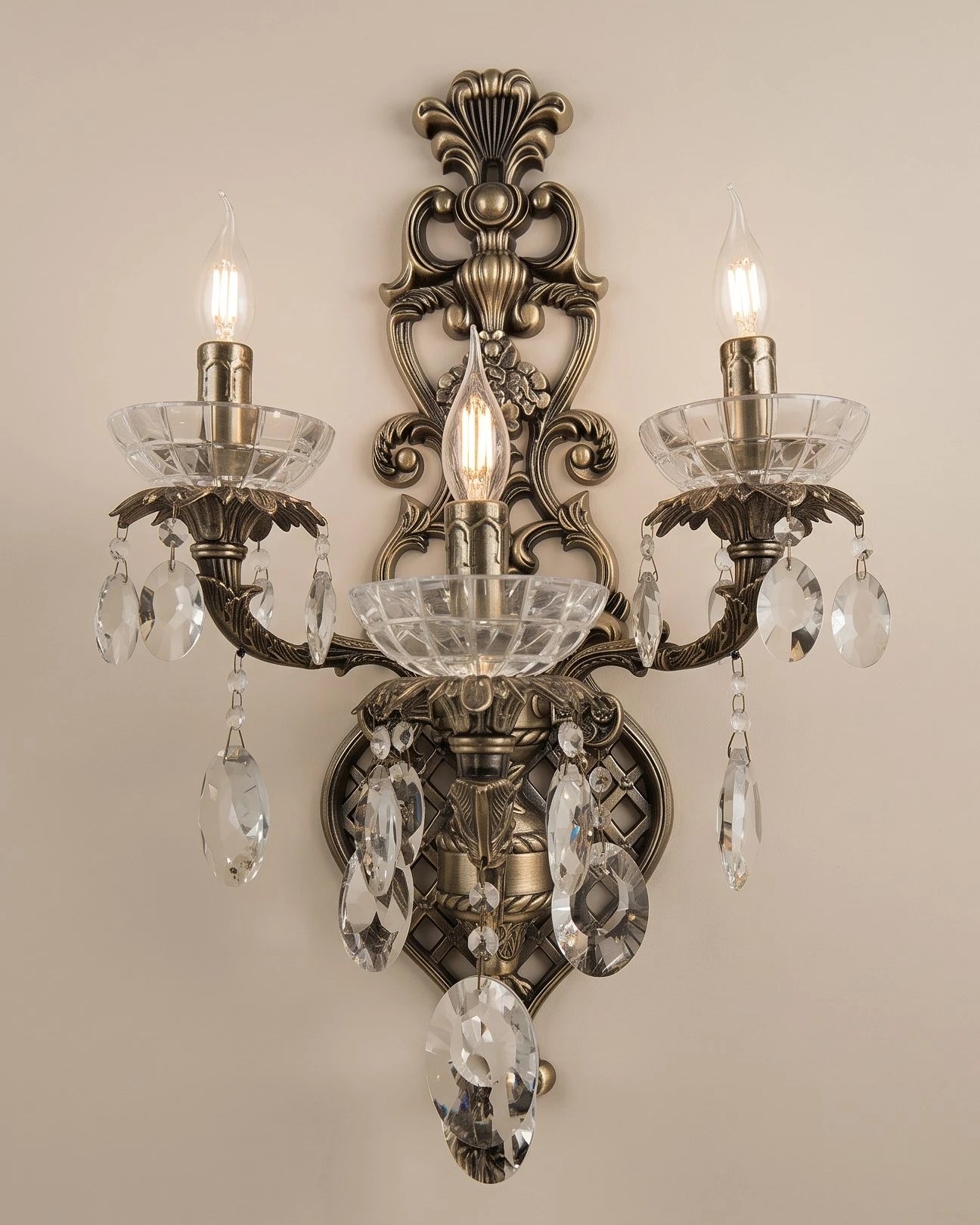 Vintage Flame Wall Light - 3 Light