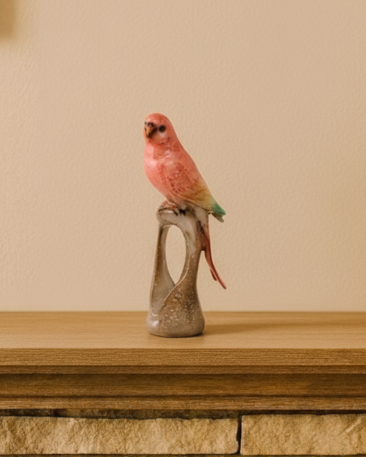 Coral Lovebird Decorative Figurine - Set Of 2 