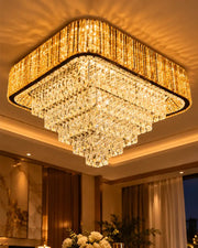 Veylora Geometric Cascade Flush Mount Ceiling Light