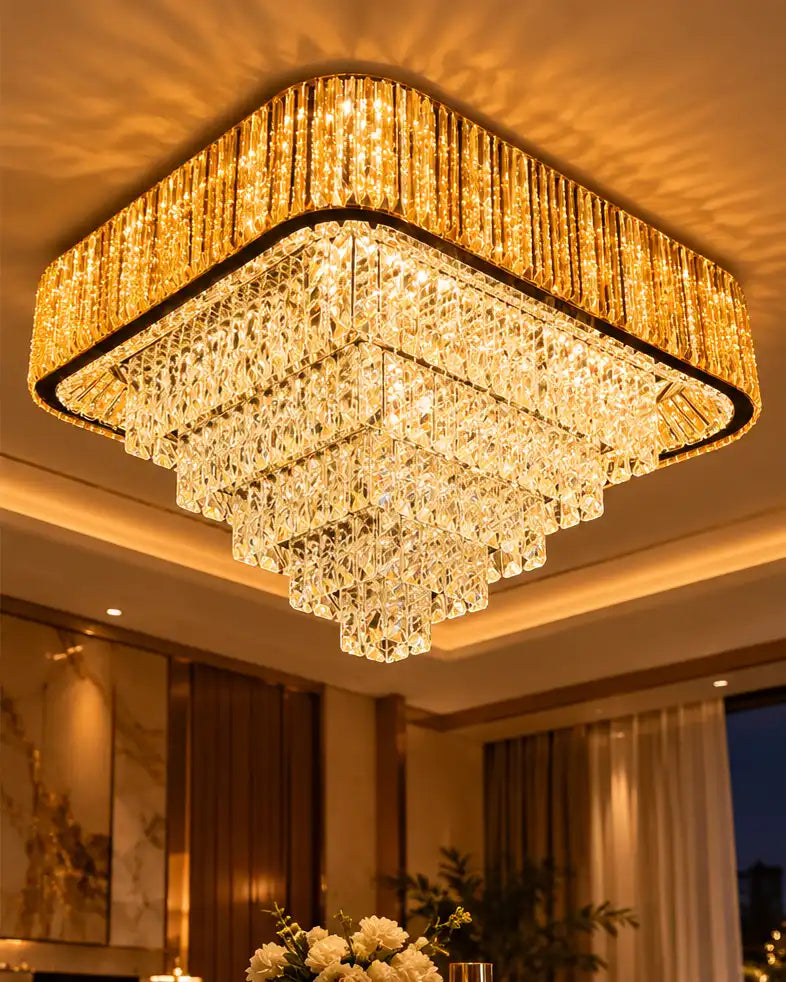 Veylora Geometric Cascade Flush Mount Ceiling Light