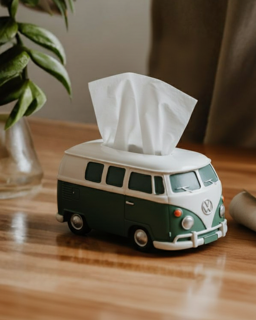 Iconic Volkswagen Bus Tissue Paper Holder - Green 
