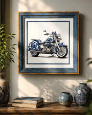 Blue & White Framed Wall Art - 12"x12"