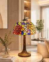 Rosette Glow Tiffany Table Lamp 