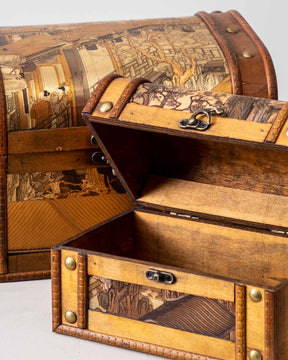 'Secrets of the Gilded Coffer' Vintage Treasure Chest - Set of 2