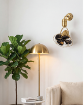 Industrial Orbit Cage Wall Mount Fan - Gold 