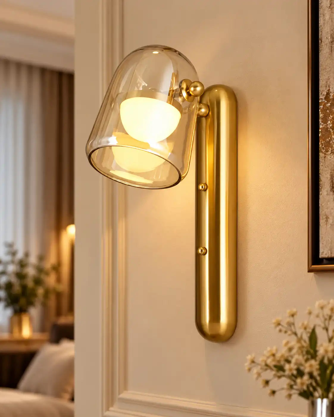 Luxe Glow Glass Shade Wall Light