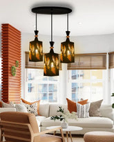 Amber Bloom Pendant Lights - Set of 3 