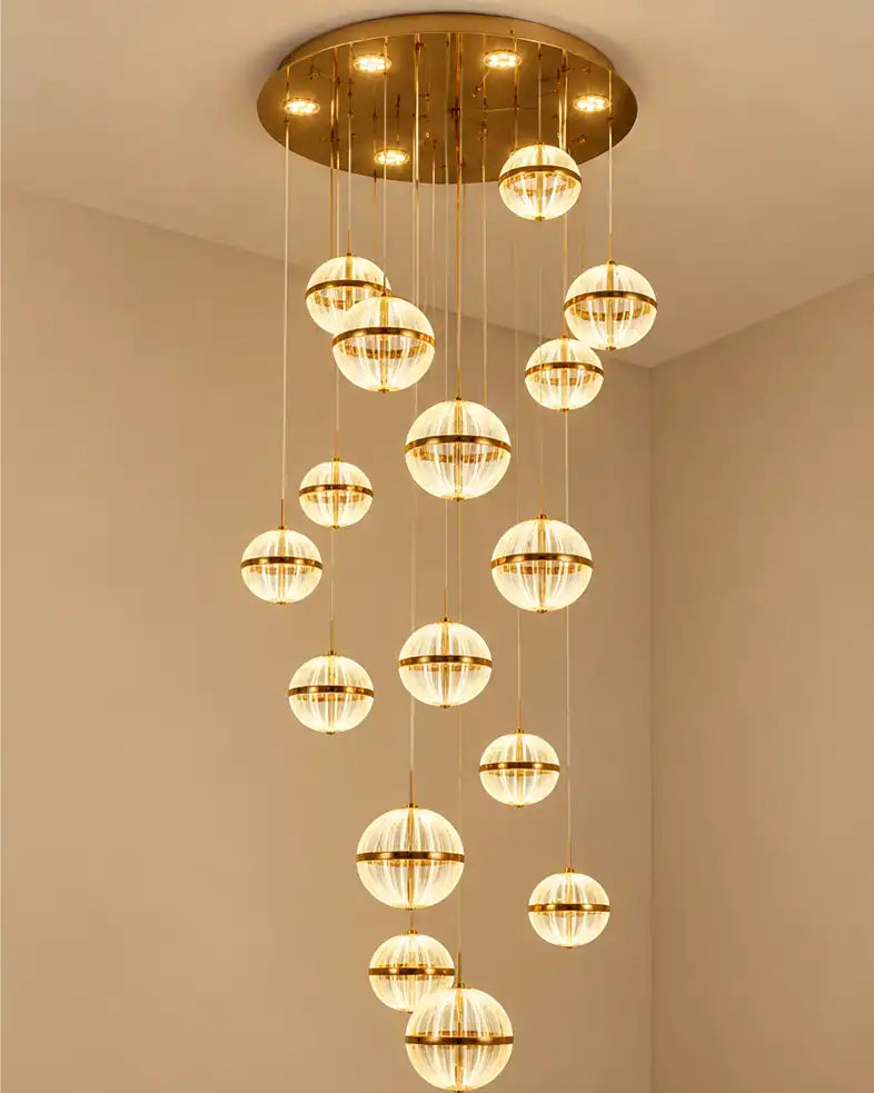 Celestial Glow Double Height Chandelier