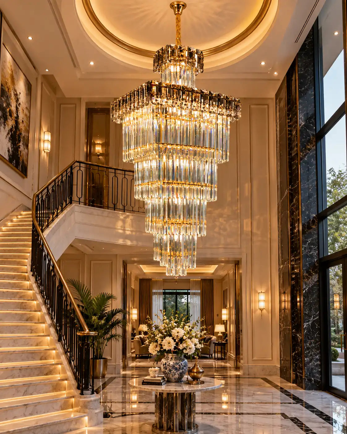 Veylora Crystal Cascade Chandelier