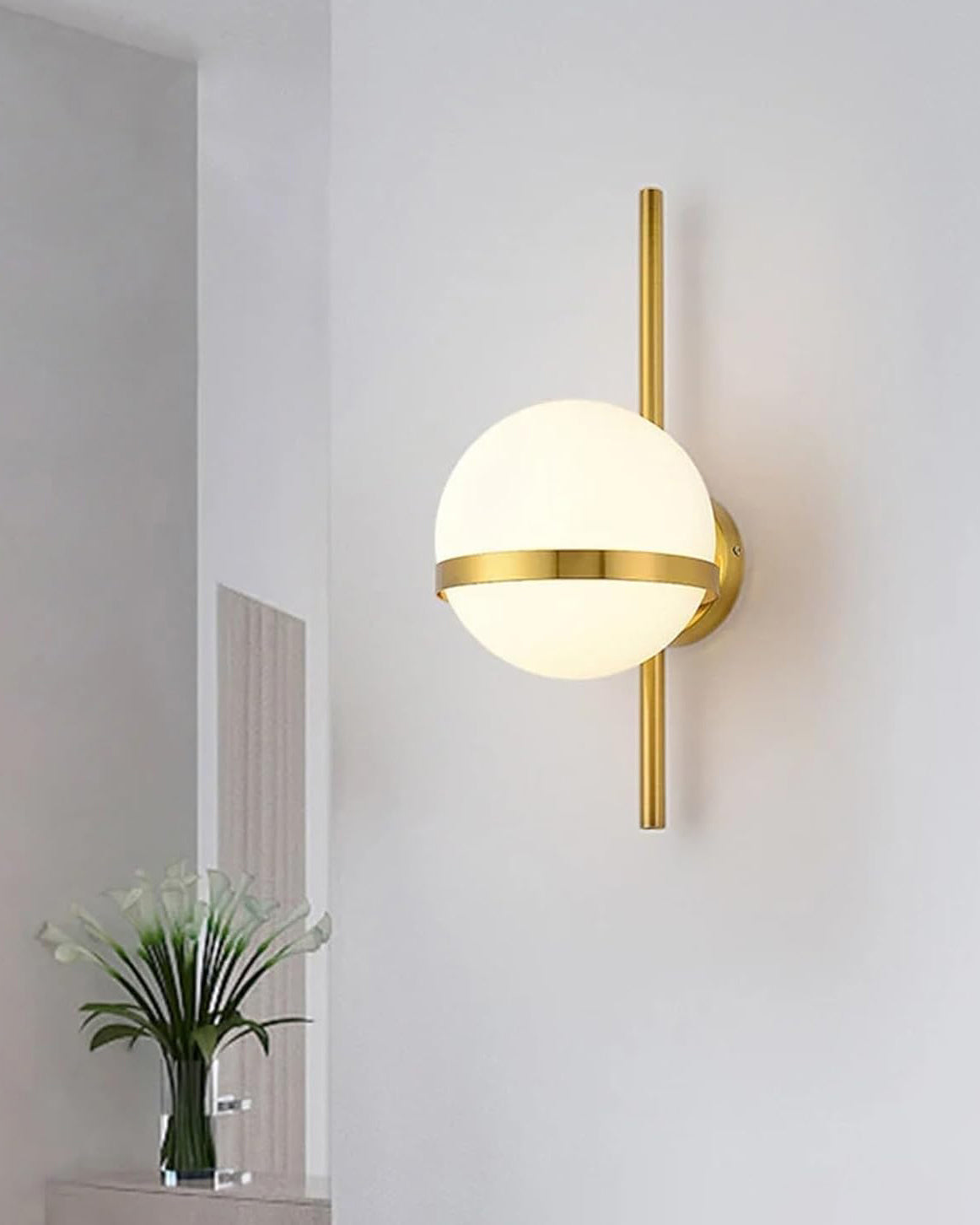 Luna Frosted Globe Wall Sconce 