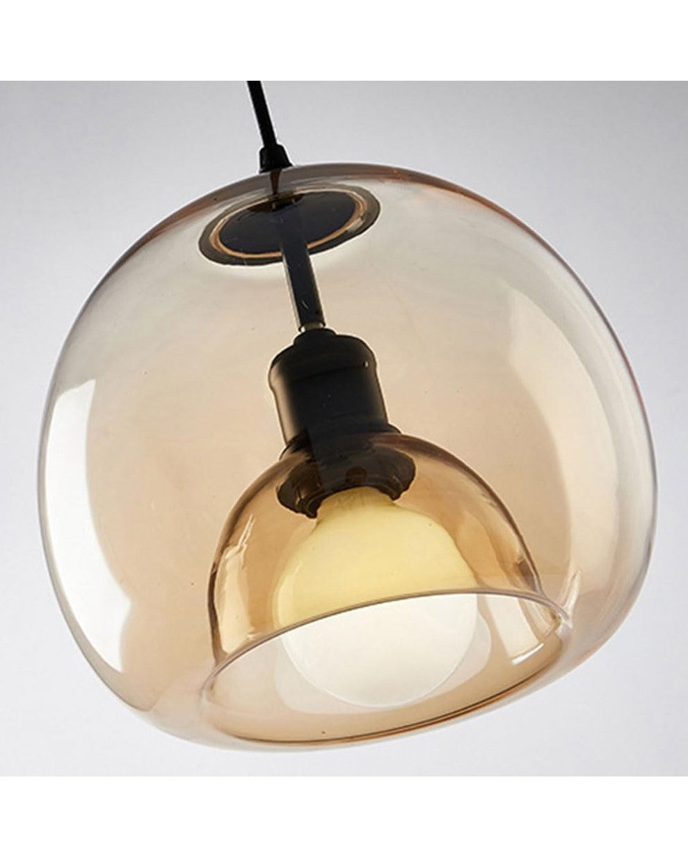 Modern Amber Glass Hanging Pendant Light-1 Light 