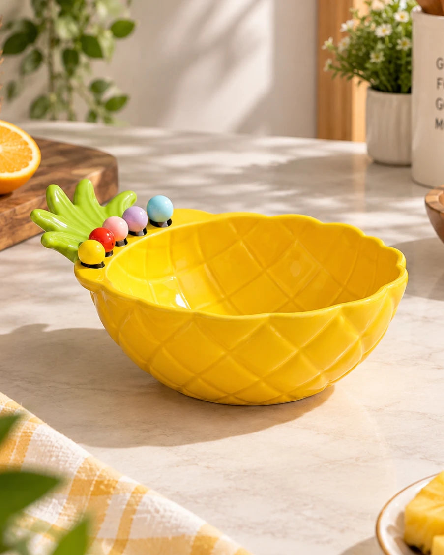 Pineapple Bead Serving Fruit Bowl