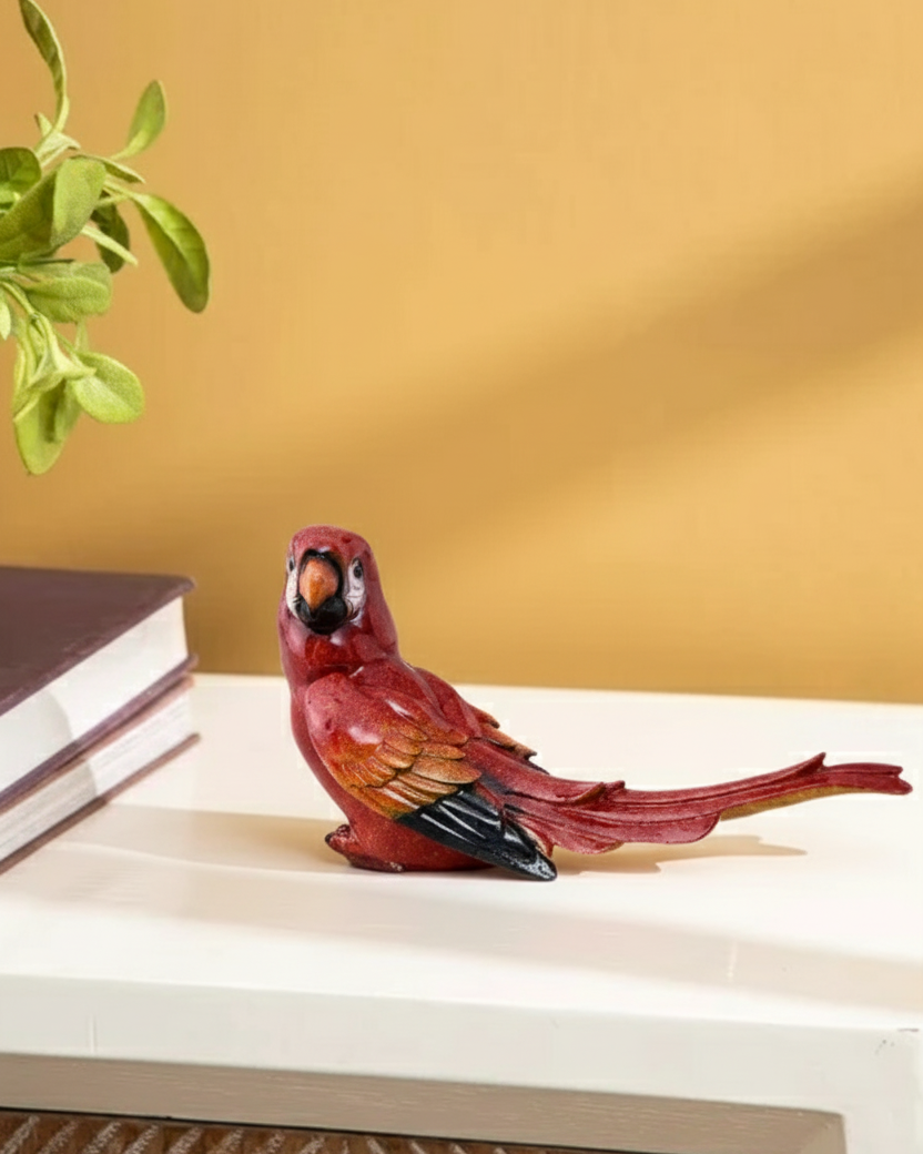Scarlet Parrot Decorative Figurine 
