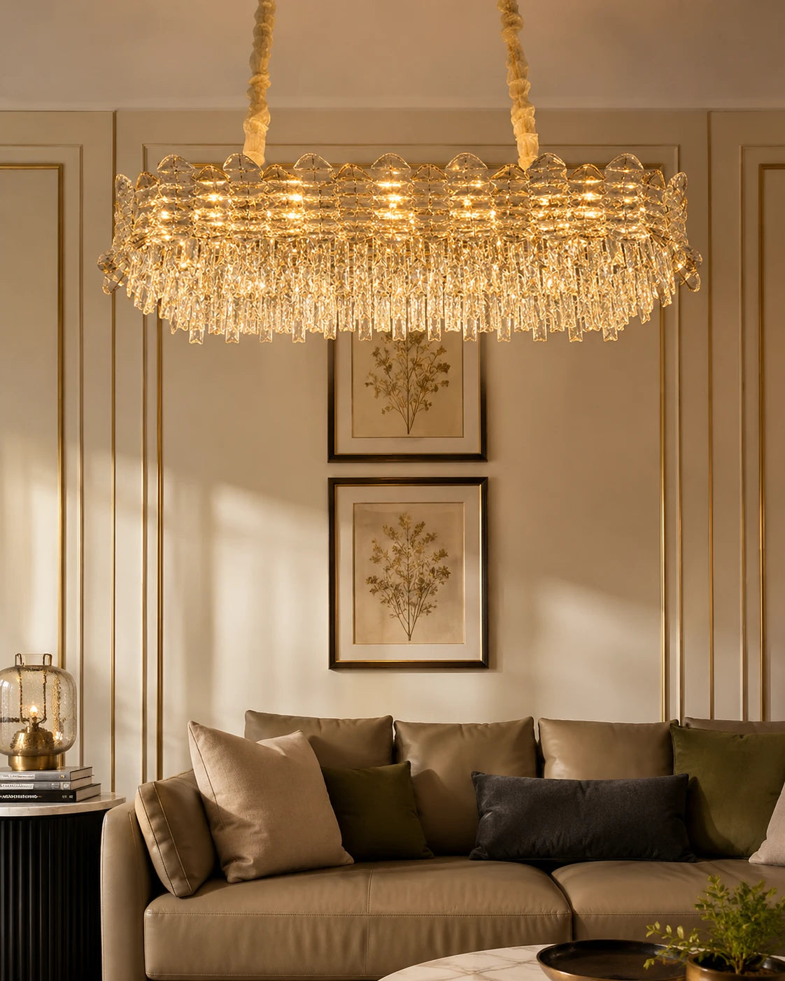 Valerina Crown Crystal Chandelier - Rectangle