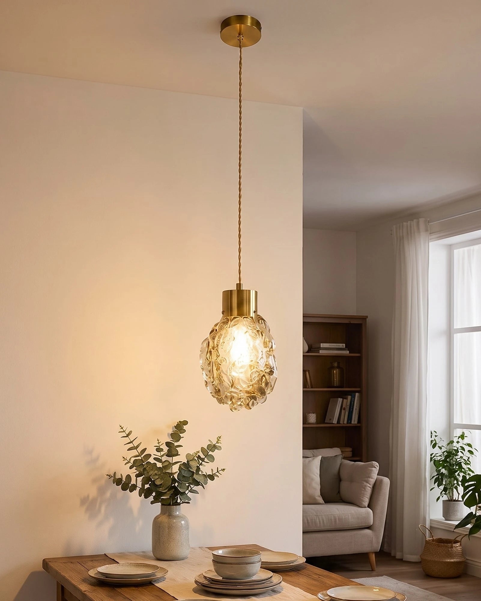 Textured Orb Pendant Light
