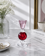 Ruby Glow Crystal Candle Holder