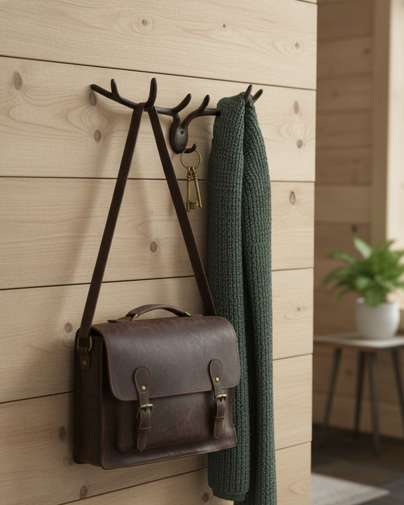 Deer Antler Cast Iron Wall Hook 