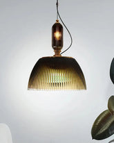 Green Glass Bowl Pendant Light 