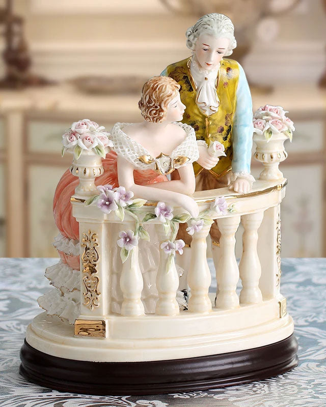 'Couple Balcony' Fine Porcelain Figurine - The Decor Kart