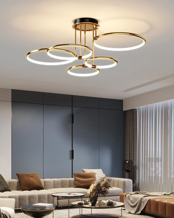 Atmospheric Circle Rings Chandelier - 5 Rings - The Decor Kart 