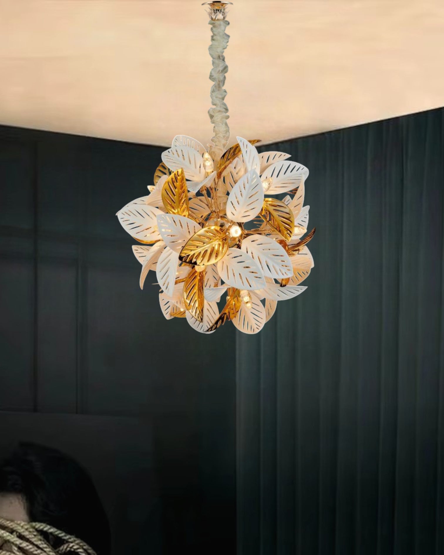 Leaf Cluster Pendant Chandelier - 18 Bulbs 