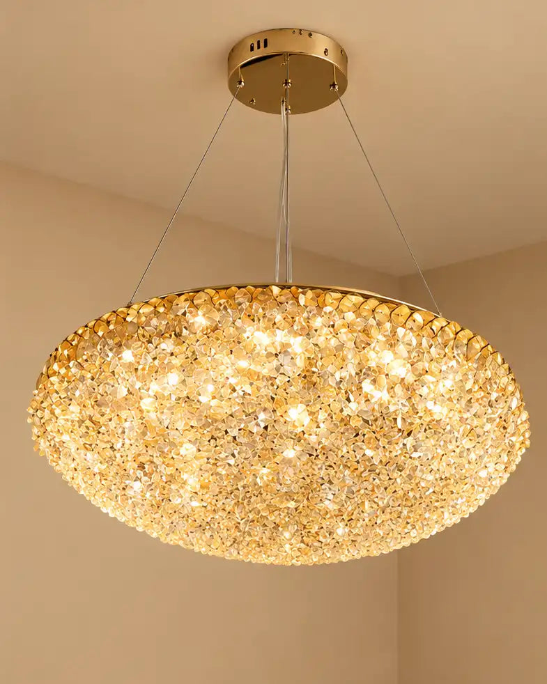Opulent Crystal Halo Chandelier