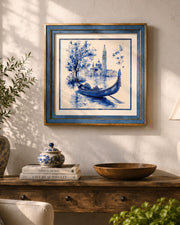 Blue & White Framed Wall Art - 12"x12"