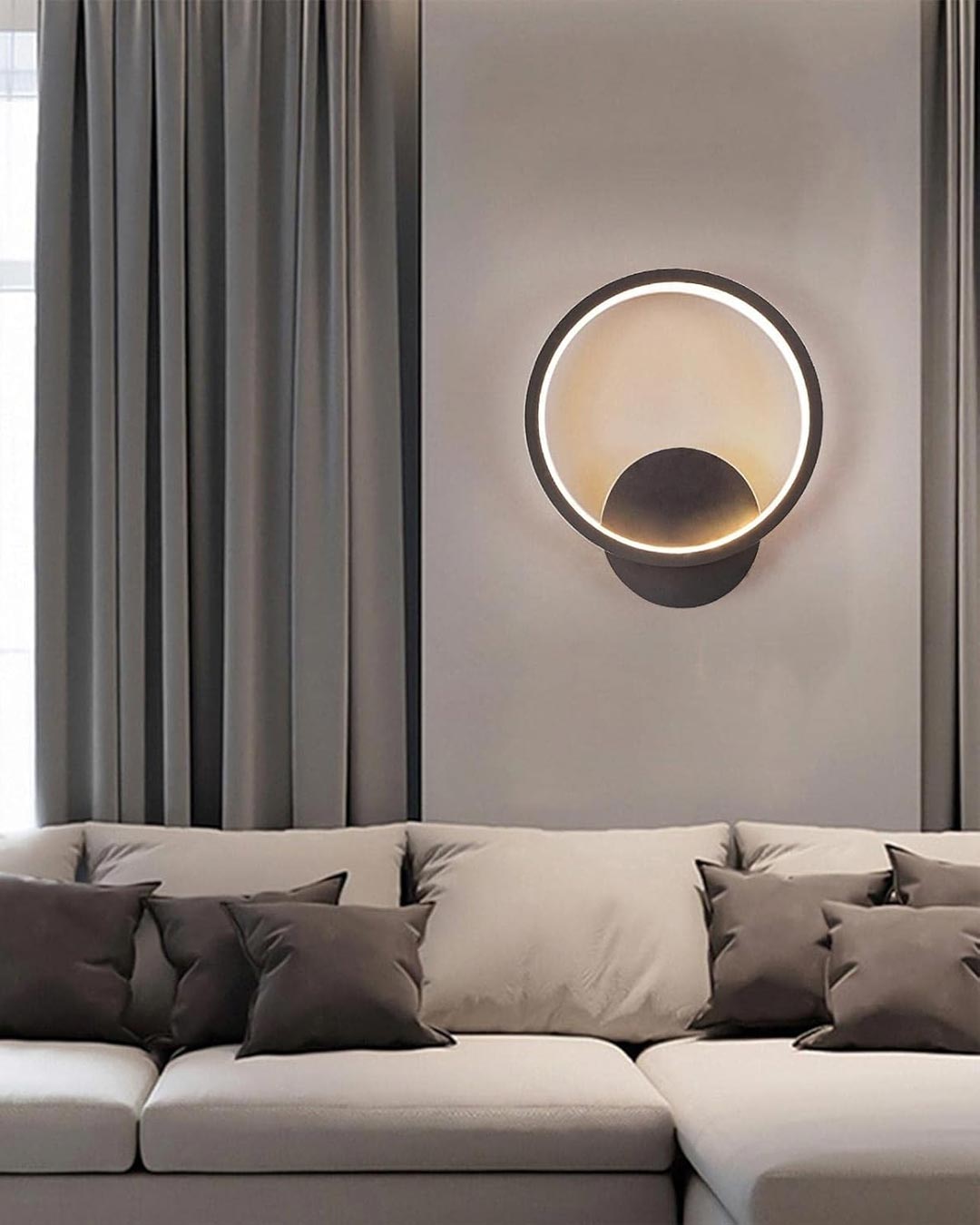 Luminaire Round LED Wall Light - Black - The Decor Kart