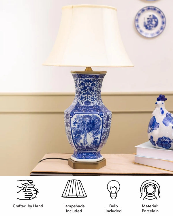 'Flying Dragon' Porcelain Vase Table Lamp
