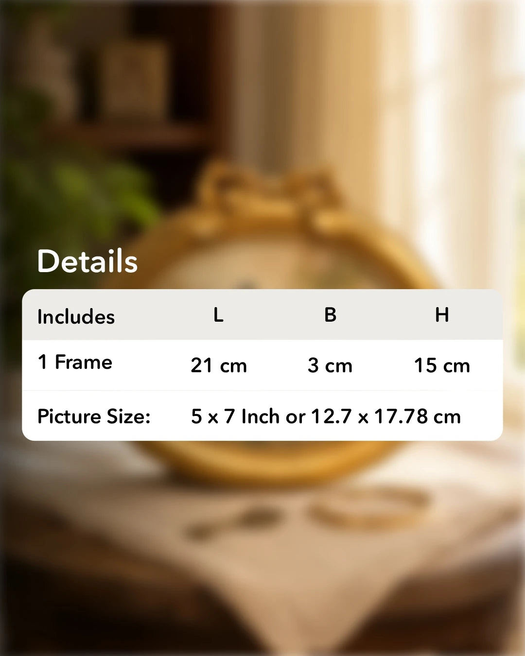Luxury Antique Oval Gold Photo Frame 