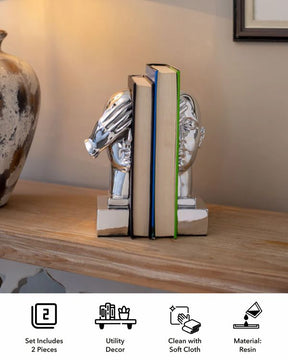 'Thoughtful' Silver Bookends