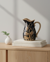 Midnight Blossom Pitcher Vase 
