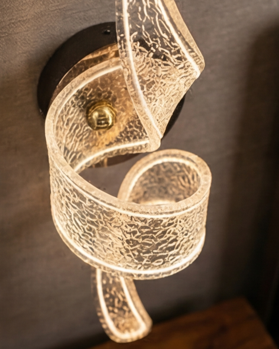 Twisted Crystal Ribbon Wall Light 