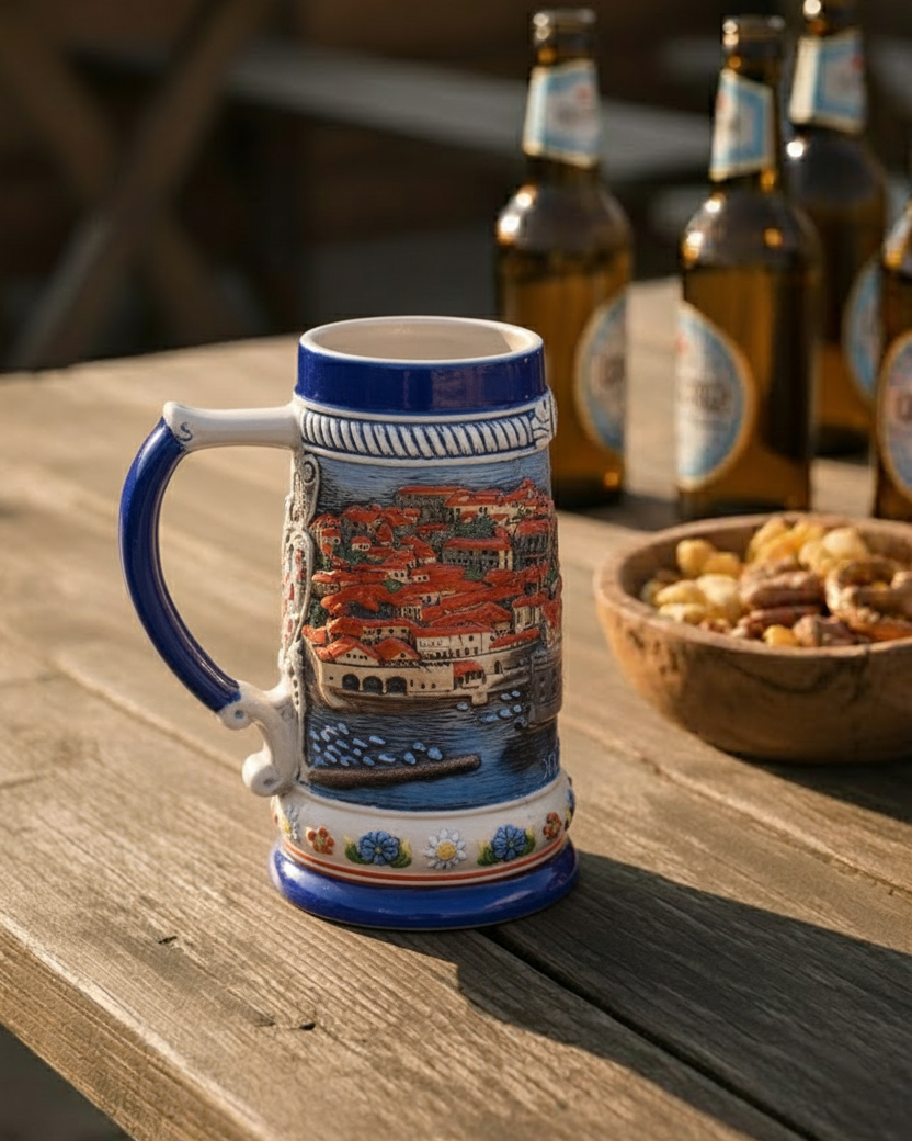 Dubrovnik Coastal Vintage Stein Beer Mug 