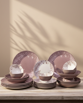 Pink Fern Serenity Dinner Set - 24 Piece 
