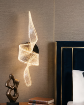 Twisted Crystal Ribbon Wall Light 